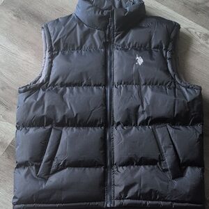 U.S. Polo Assn. Navy  and Gold Logo Quilted Vest